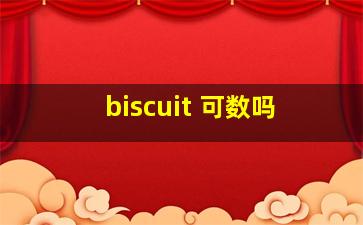 biscuit 可数吗